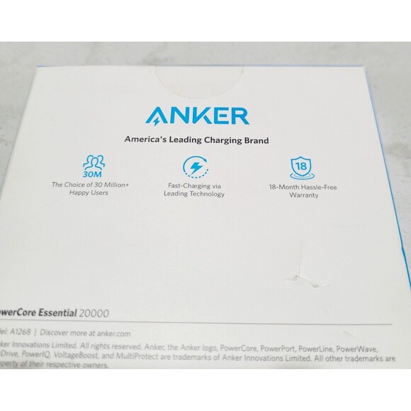 NEW Anker Series 325 PowerCore Essential 20000mAh Power Bank (A1268013) SEALED - Picture 5 of 5